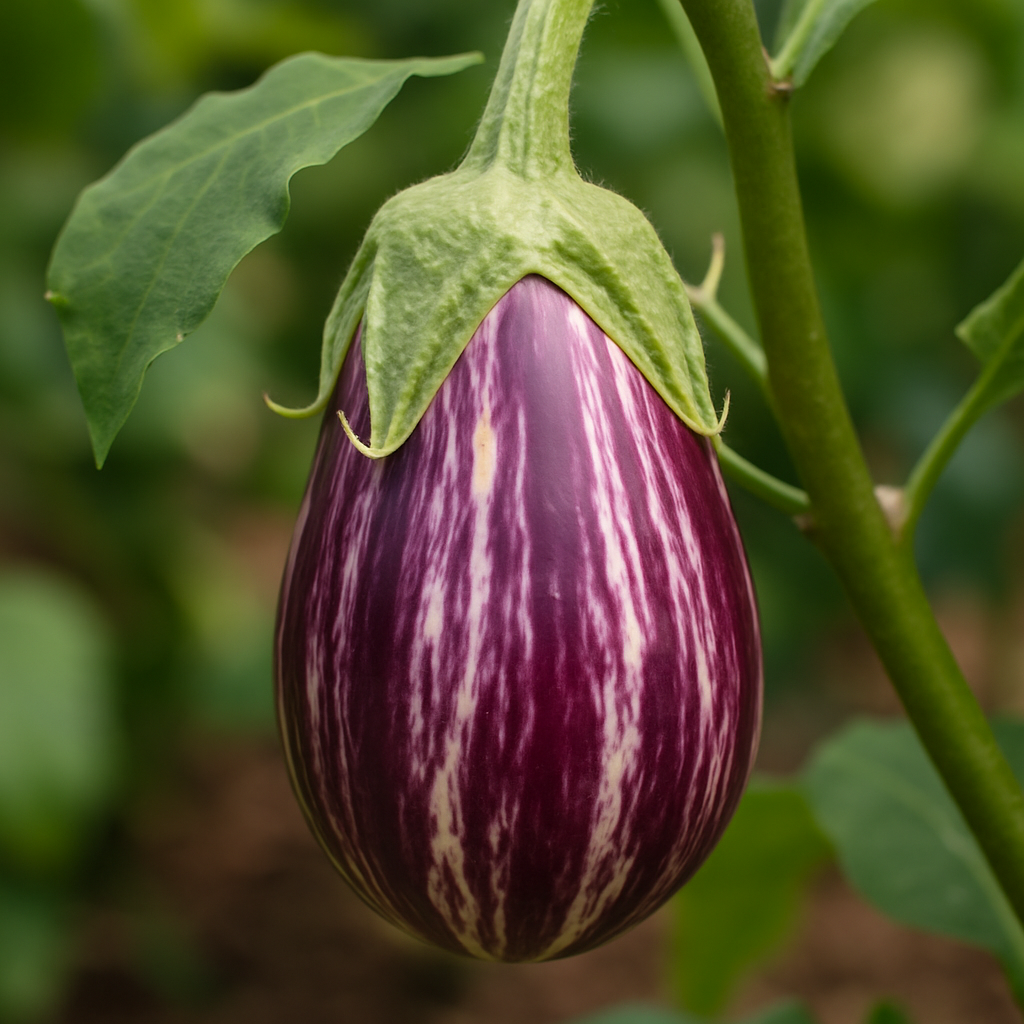 Aubergine 'Listada de Gandía' (Solanum melongena 'Listada de Gandía') - Guide de culture, plantation et entretien